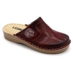 leon damen lederclogs modell 360 dunkel rot