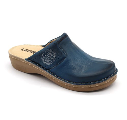 leon damen lederclogs modell 360 blau
