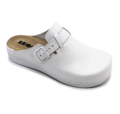leon damen lederclogs-5000-weiss