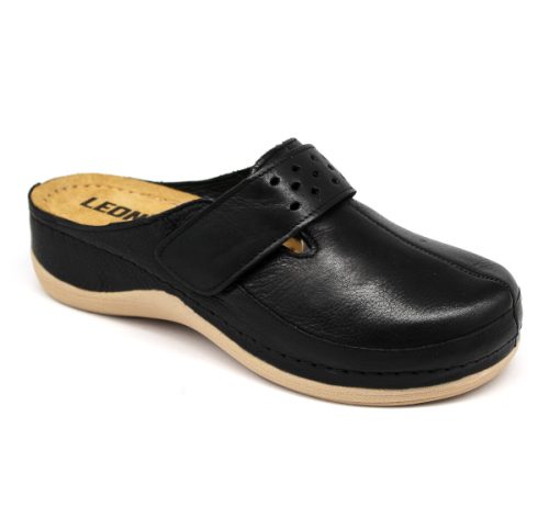 leon damen lederclogs-902-schwarz