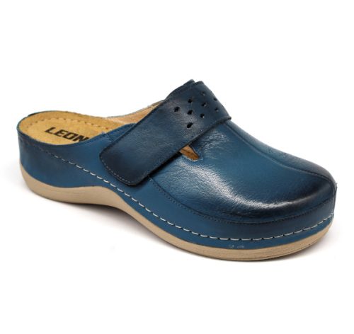 leon damen lederclogs-902-blau