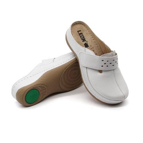 leon damen lederclogs-902-weiss