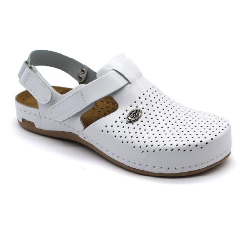 leon damen ledersandalen-modell-951-weiss