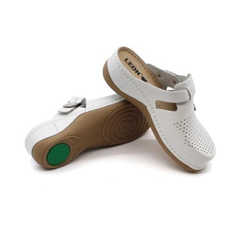 leon damen lederclog 900 weiß 1