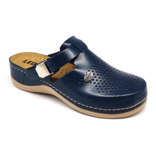 leon damen lederclog 900 blau