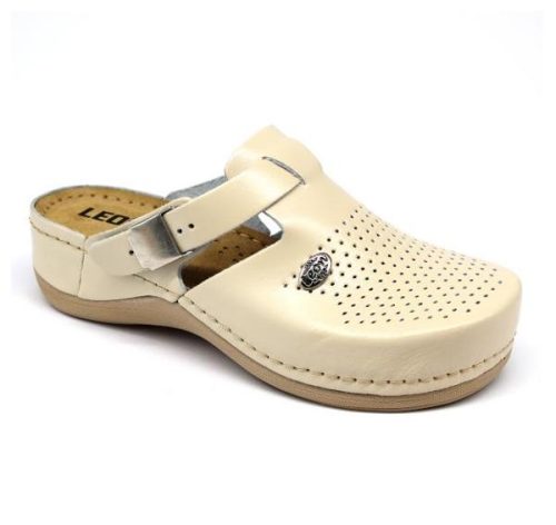leon damen lederclog 900 beige