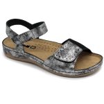 965 leon damen sandalen schwarz