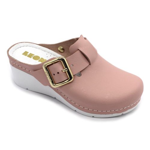 leon damen lederclogs 1024 rosa