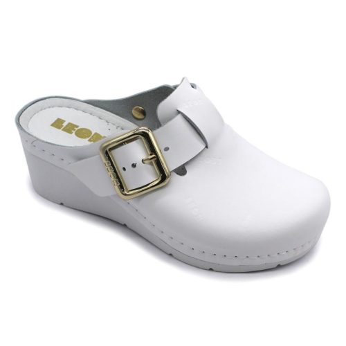 leon damen lederclogs 1024 weiß